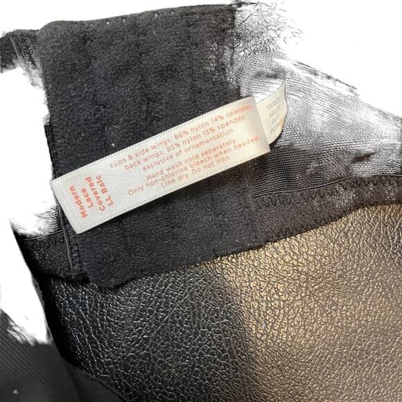 Cacique Black Modern Lace Covered LL BALC Nude Lined Underwire Bra Floral 44DDD - Picture 16 of 16